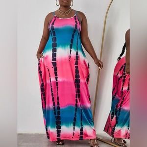 Unity Plus Tie Dye Slant Pocket Cami Dress